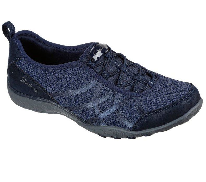 Skechers Relaxed Fit: Breathe Easy - Swing High - Womens Slip On Shoes Navy [AU-TB1780]